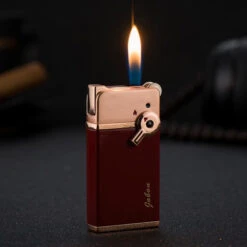 JOBON Dual Jet And Normal Flames Gift Lighter Faint Gold -Glass Smoke Store gla30 jobon dual flame lighter normal flame