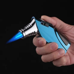 Jobon Triple Flames Impressive Metal Jet Lighter Gift Box Gun Metal -Glass Smoke Store gla35 jobon triple flame jet lighter gift box blue flame 3