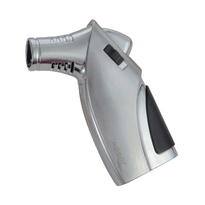 Jobon Triple Flames Impressive Metal Jet Lighter Gift Box Silver