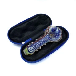 Purple Medium Glass Pipe Pouch Case With Zip Lock -Glass Smoke Store glass pipe case pouch medium with pipe1