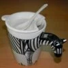 Hand Paint 3D Coffee Tea Mug Zebra With Lid Spoon -Glass Smoke Store handpaint 3d zebra mug cup1