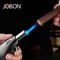 Jobon Vertical Egg Shape Jet Lighter Gift Box Grey -Glass Smoke Store jobon gla20 egg shape jet lighter flame