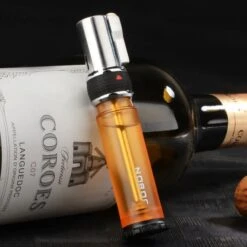 Jobon Butane Flint Single Jet Flame Lighter Transparent Orange