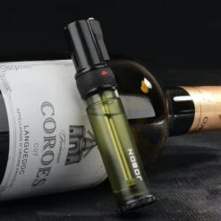 Jobon Butane Flint Single Jet Flame Lighter Transparent Green