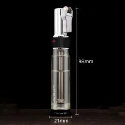 Jobon Butane Flint Single Jet Flame Lighter Transparent Grey 10 Jobon Butane Flint Single Jet Flame Lighter Transparent Grey -Glass Smoke Store jobon jet lighter gla37 8 2