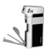JOBON LIG74B Gas Lighter With Pipe Tools Black -Glass Smoke Store jobon lig74 silver tool