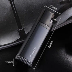 Jobon Flint Lit Twin Flames Gift Jet Lighter Black -Glass Smoke Store jobon gla31B size