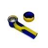 Karmas Silicone Hand Smoking Pipe Yellow Blue Black -Glass Smoke Store karma silicone pipe blue black yellow open
