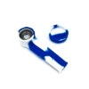 Karmas Silicone Hand Smoking Pipe Blue White