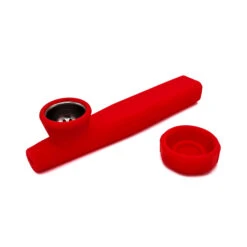 Kazili Silicone Hand Smoking Pipe Red -Glass Smoke Store kazili silicone pipe red open