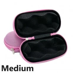 Pink Medium Glass Pipe Pouch Case With Zip Lock