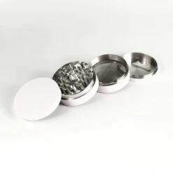 Noctilucent Laser Cut Zinc Grinder Glow In Dark 50mm White -Glass Smoke Store ozg5040 Noctilucent 4piece metal grinder glow in dark white2