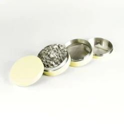 Noctilucent Laser Cut Zinc Grinder Glow In Dark 50mm Yellow -Glass Smoke Store ozg5040 Noctilucent 4piece metal grinder glow in dark yellow2