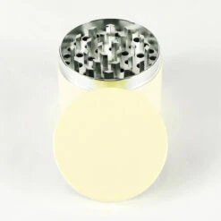 Noctilucent Laser Cut Zinc Grinder Glow In Dark 50mm Yellow -Glass Smoke Store ozg5040 Noctilucent 4piece metal grinder glow in dark yellow3