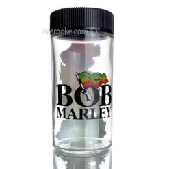 Screw On Top Lid Glass Jar 220ml Bob Marley -Glass Smoke Store ozj1204 glass jar bob marley1