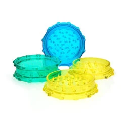 Large Acrylic Two Piece Grinder Random Colour -Glass Smoke Store plastic grinder clear yellow green