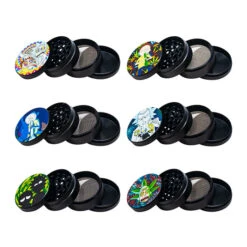 Rick Morty 4 Pieces Top Printed Herb Grinder D40mm -Glass Smoke Store rick morty top print 4piece d40mm metal grinder 6picture