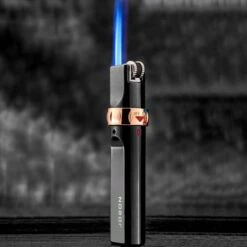JOBON Flint Slim Jet Lighter Black -Glass Smoke Store rlig45bk3