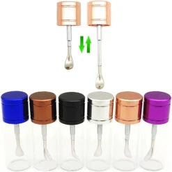 Small Glass Pill Jar With Extendable Spoon Lid