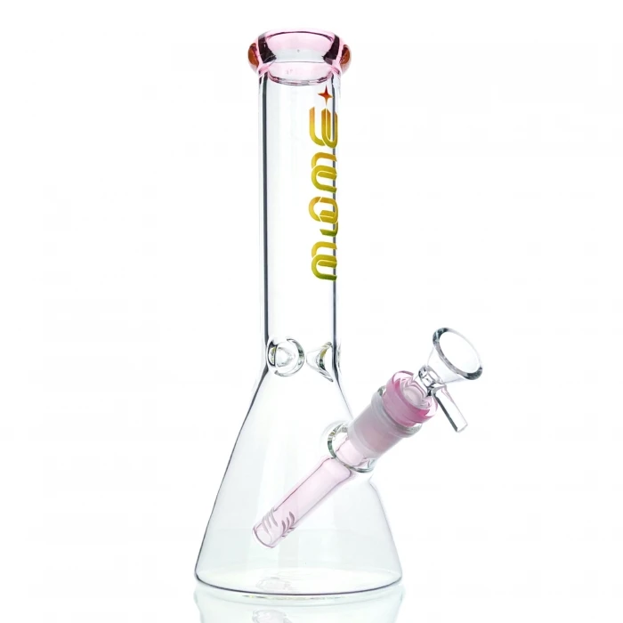 WEGE Ice Catcher Beaker Medium Full Glass Bong Pink 25cm 3 WEGE Ice Catcher Beaker Medium Full Glass Bong Pink 25cm