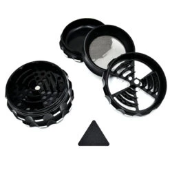 Wifi Signal Shape Sharp Teeth Aluminium 4 Layer Grinder Black