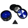 Wifi Signal Shape Sharp Teeth Aluminium 4 Layer Grinder Blue -Glass Smoke Store wifi singal shaped sharp teeth aluminium 4piece grinder blue open